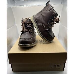 CREVO Footwear Buck Dark Brown Boy Girl Infant Boots Size 5 M Fabric Lining Zip